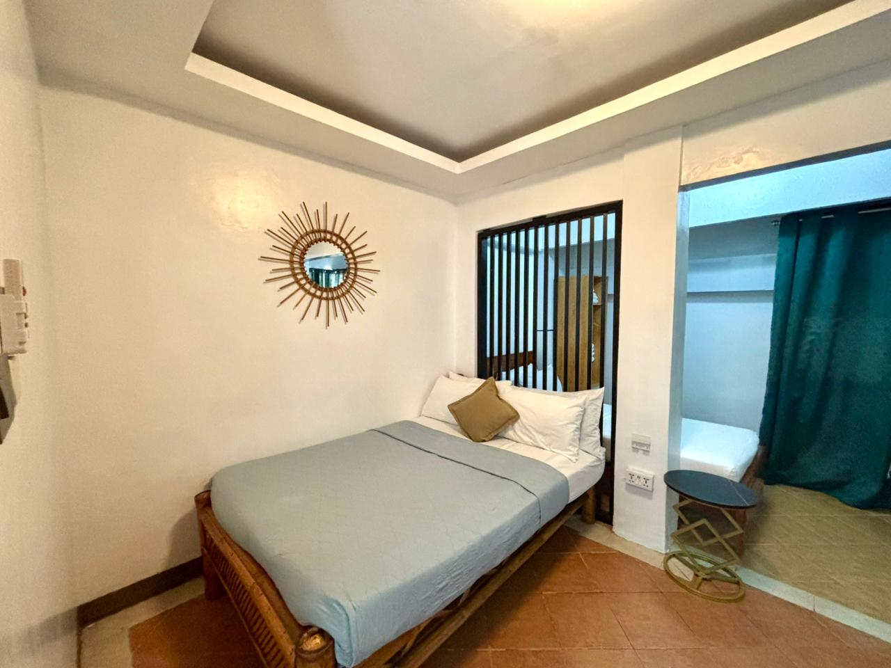 double bed in the room