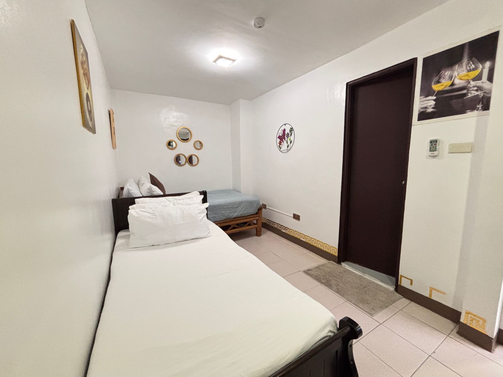 two beds in the room