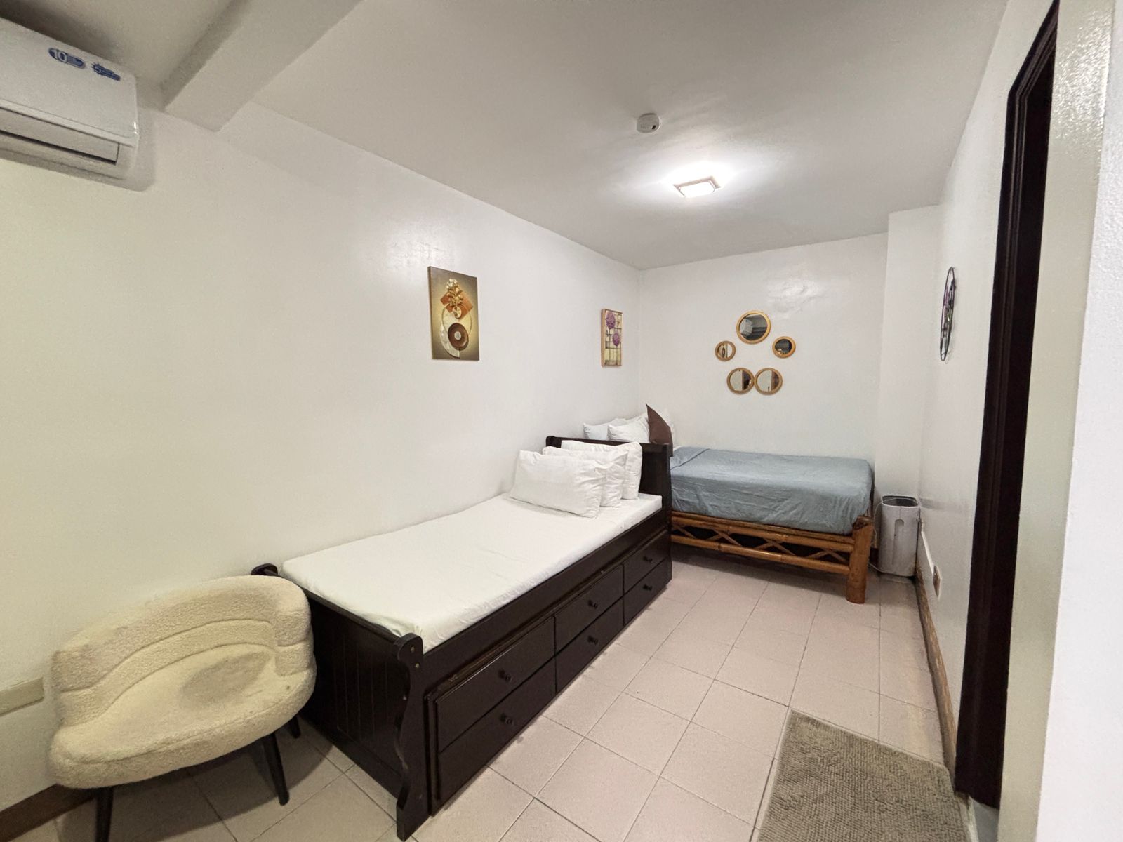 two beds in the room