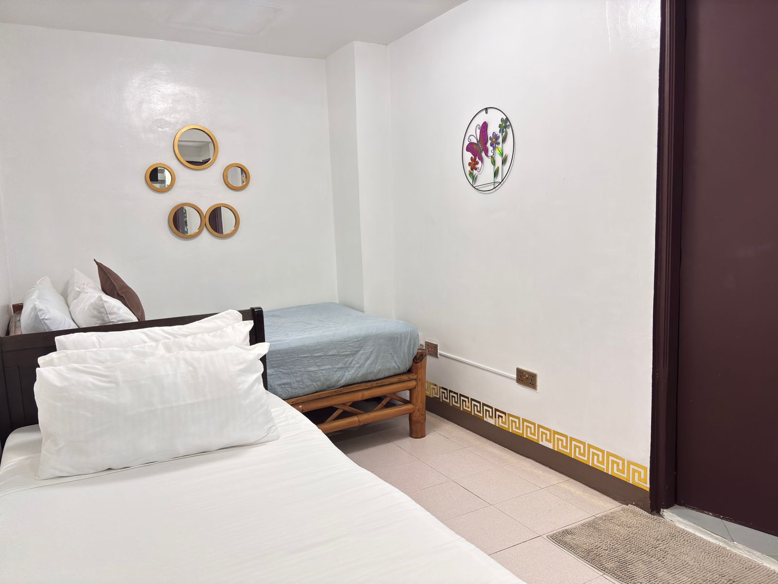 two beds in the room